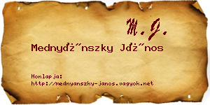 Mednyánszky János névjegykártya