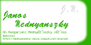 janos mednyanszky business card